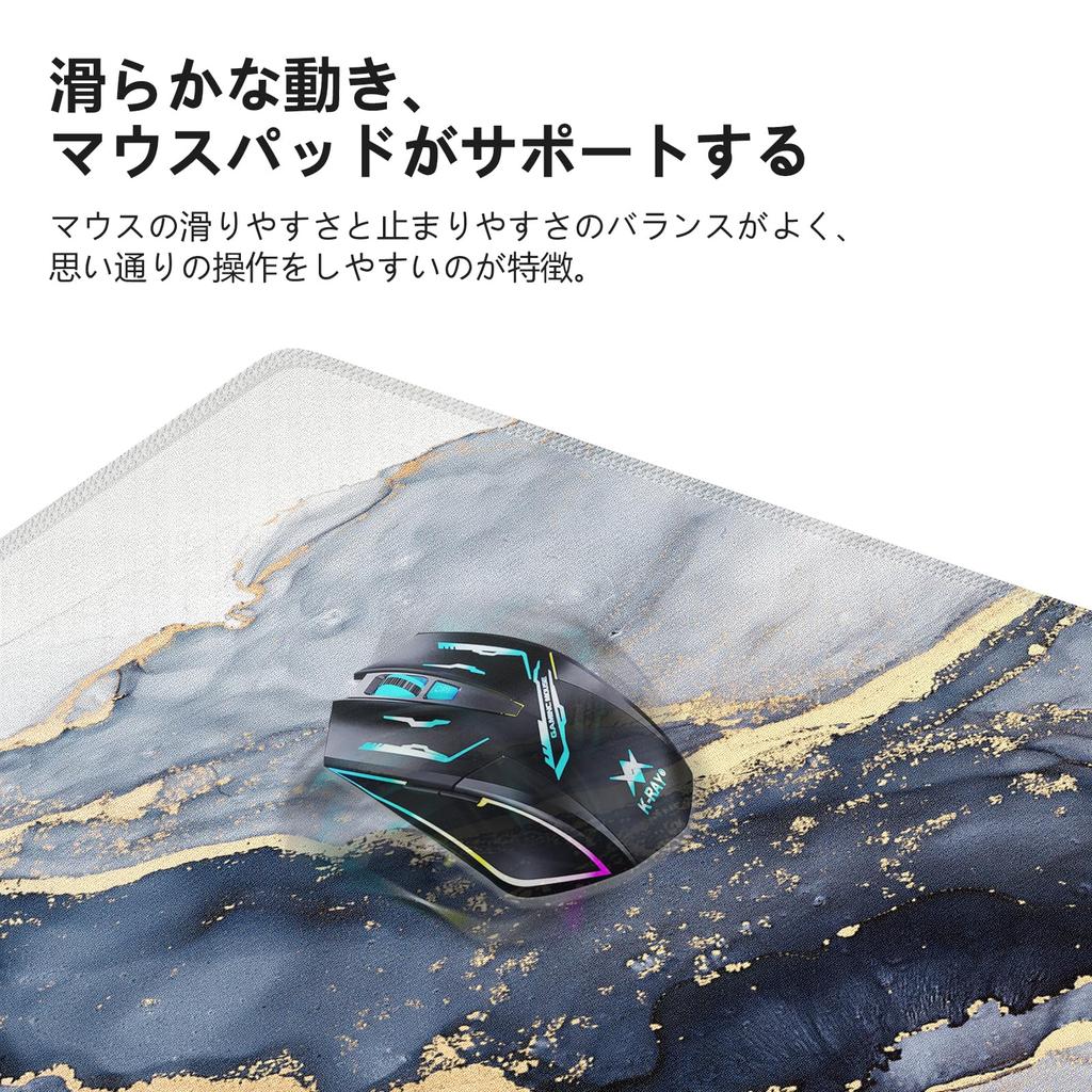 iCasso Mouse Pad Gaming Large Scandinavian Style Desk Mat 90x40cm Water Resistant Easy to Clean Rubber Base Desk Mat for Work Gaming Office Non-Slip