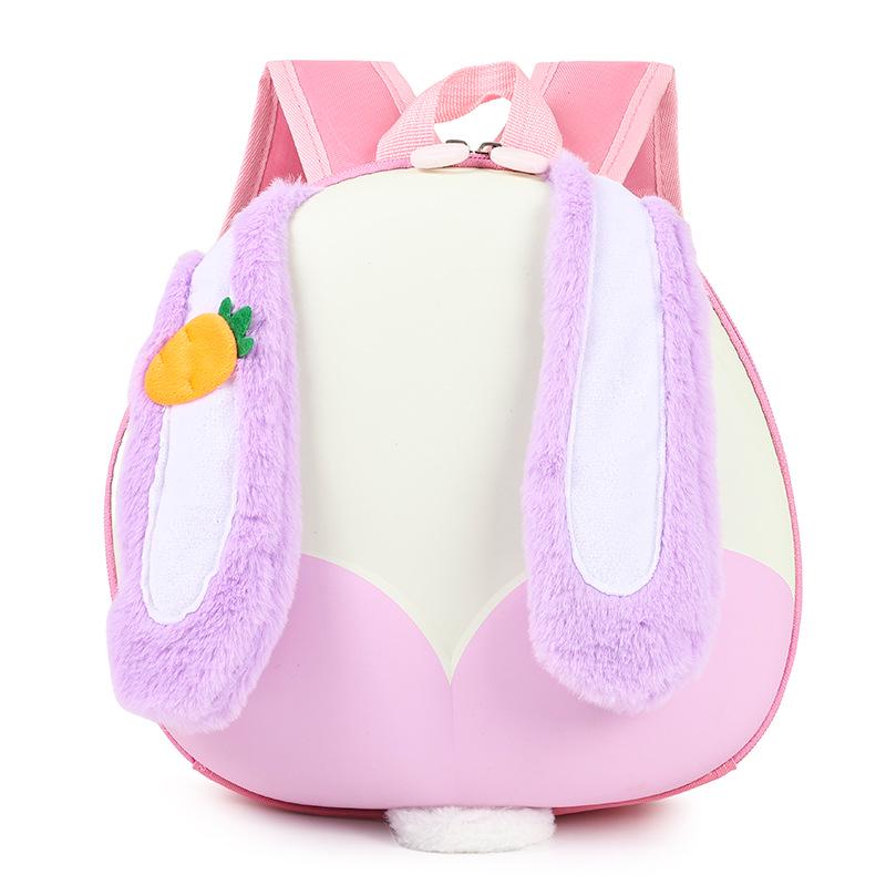 

2025 Kids White Rabbit Waterproof Hardshell Backpack - Cute Carrot Design for Kindergarten фіолетовий