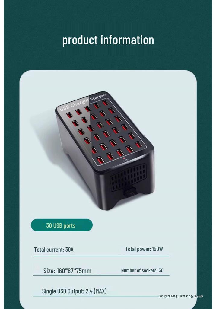 Multi-Port USB Charger Station: Fast Desktop Charger with 10, 20, or 50 Ports for Phones