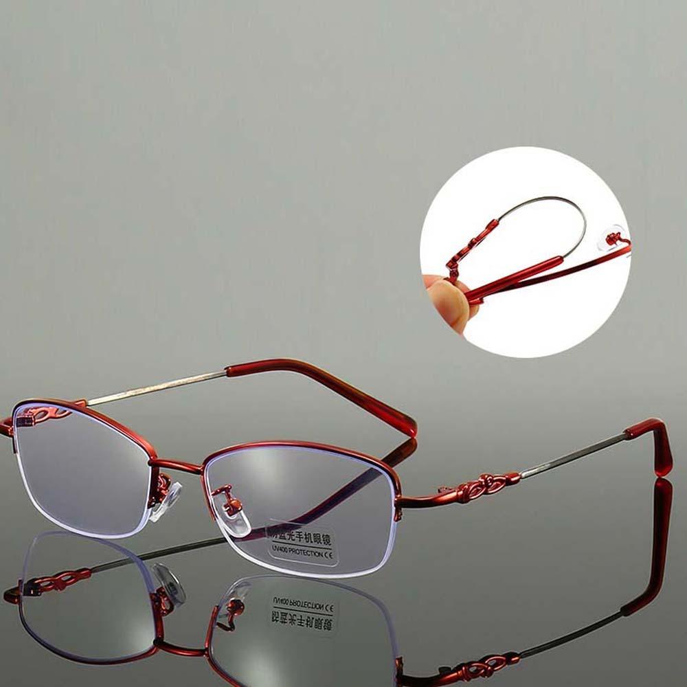 Titanium Zinc Zinc Alloy Elderly Reading Glasses Elastic Plain Eyewear Decorative Anti Blu-ray Eyewear  Women