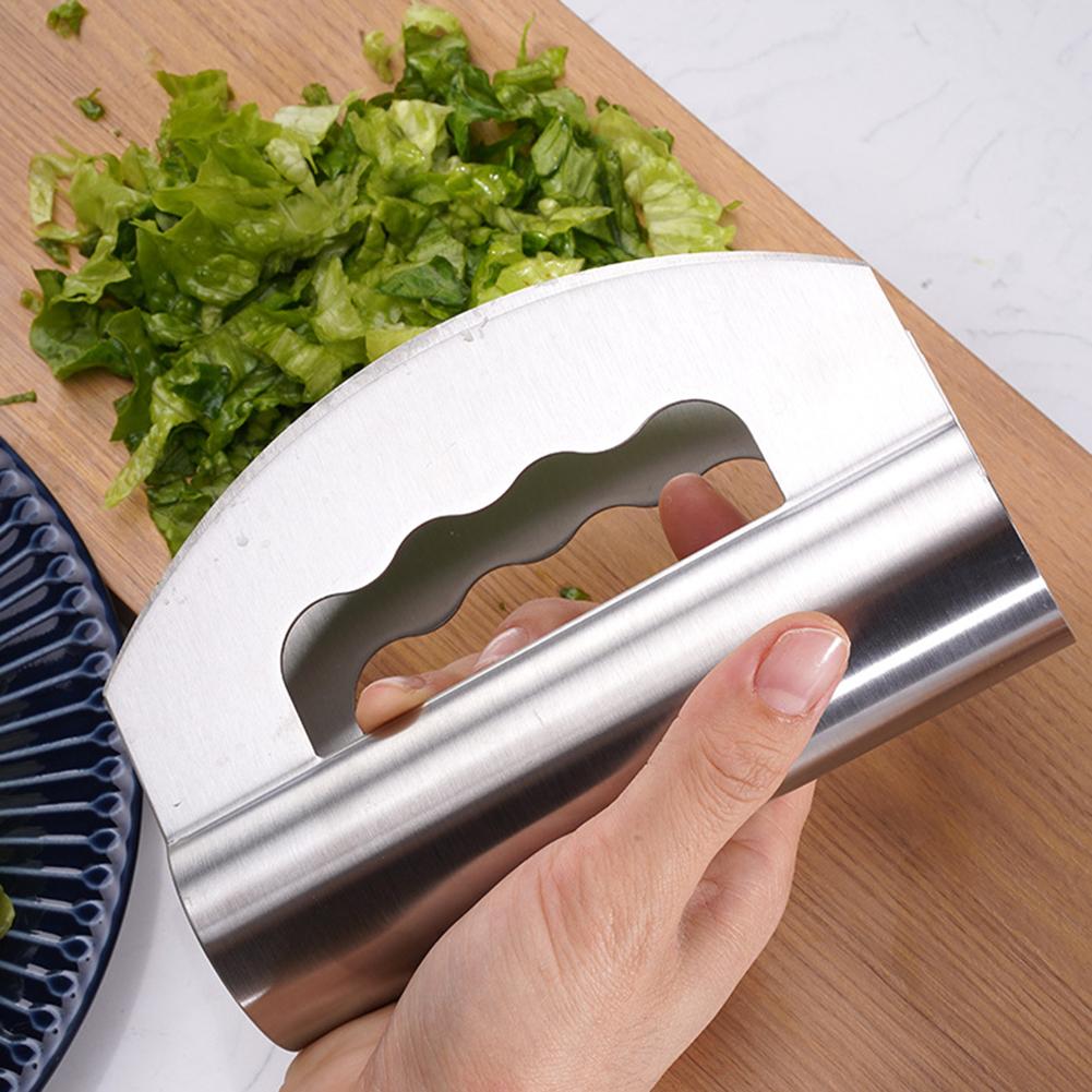 Salad Chopper With Protective Cover Stainless Steel Double-head Cut Salad Chopper For Home Kitchen