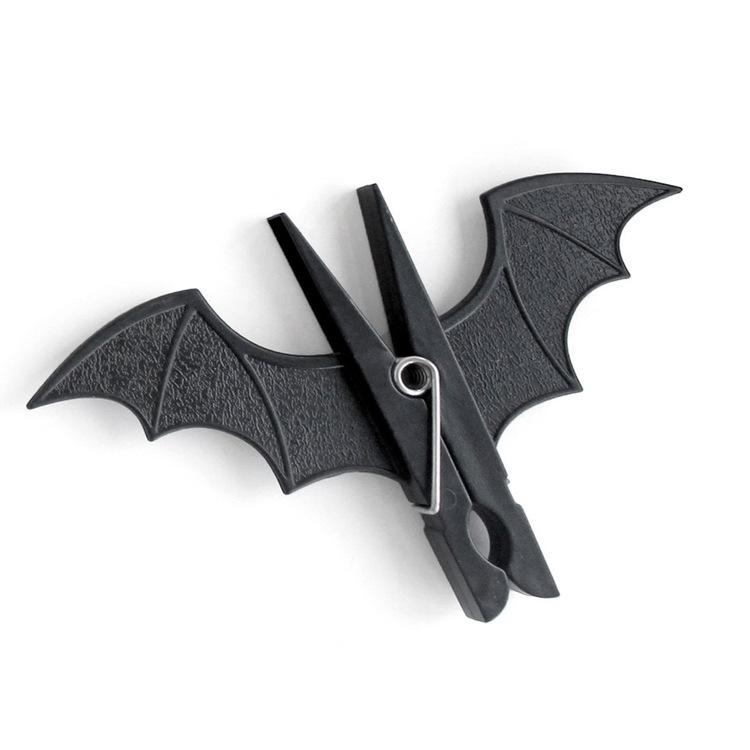 

Creative Bat-Shaped Windproof & Anti-Slip Clothes Pegs (Pack of 2) - Fun Cartoon Design чёрный