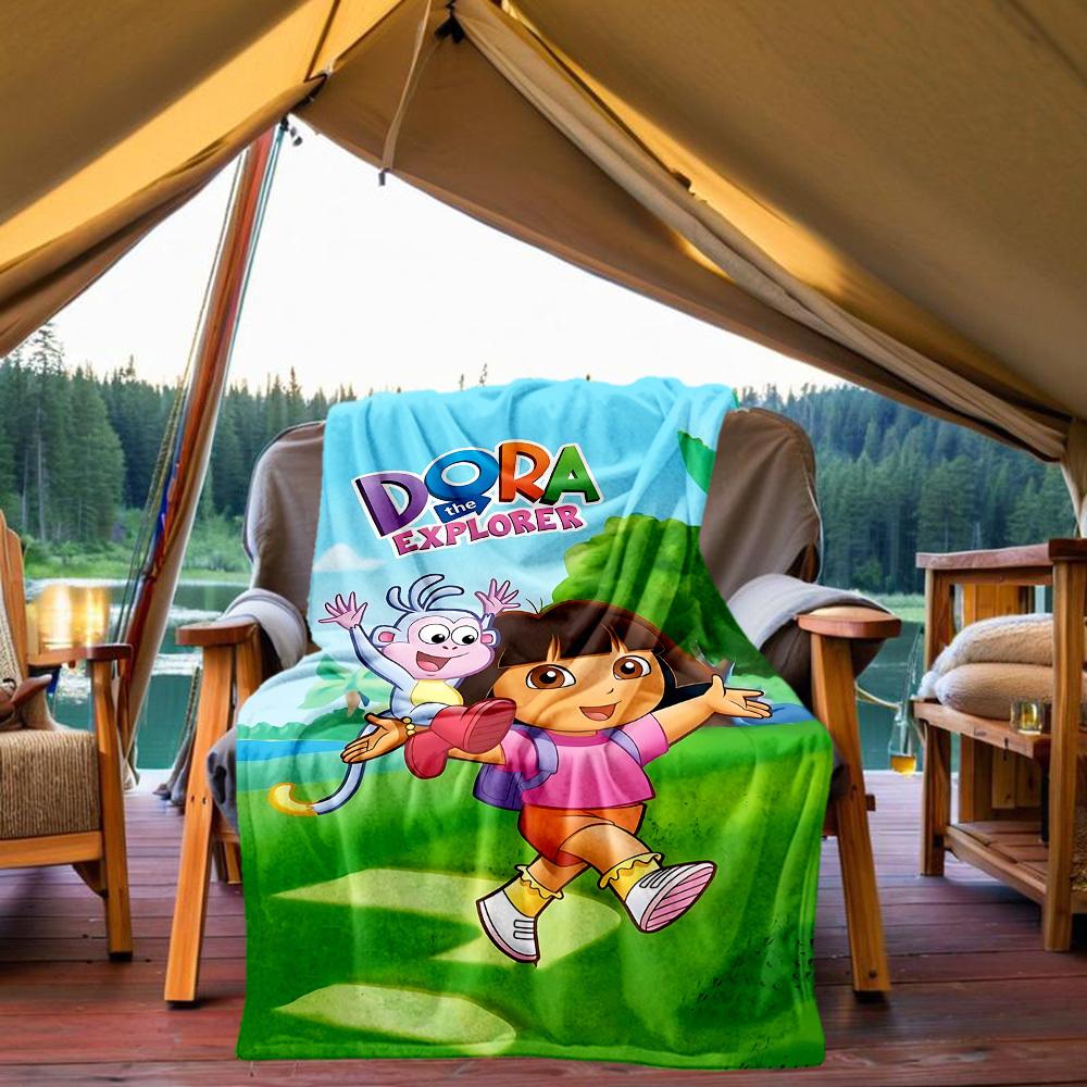 1 Stück Dora die Entdeckerin Outdoor-Decke Leichte Flanelldecke, Ganzjahresnutzung für Sofa, Bett, Reisen, Camping, Wohnzimmer, Büro, Couch090