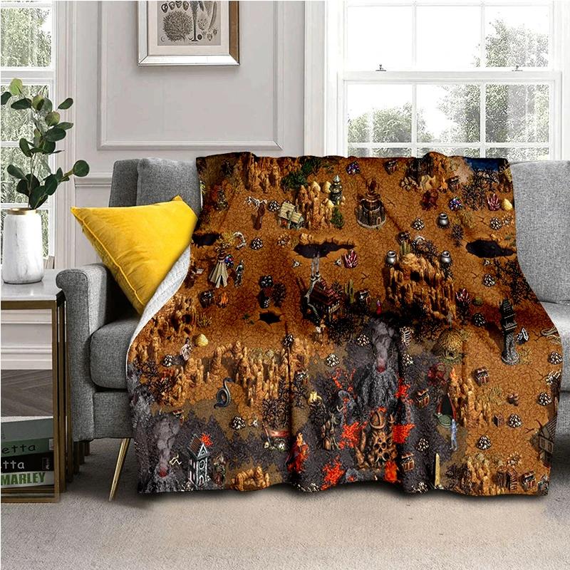 HOMM3 Heroes of Might and Magic Map 29 Style New Treasure Chest Blanket,Soft Throw Blanket for Home Bedroom Bed Sofa Travel Kid