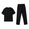 Li-Ning Minimalist Logo Design Versatile Breathable Short Sleeve Comfortable Long Pants Sports Suit Men suit Black W775-1+B07-1