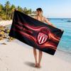 Monaco FC Custom Beach Towel, Personalized Name Text Print, Football Logo Soft Quick‑Dry Towel Holiday Gift