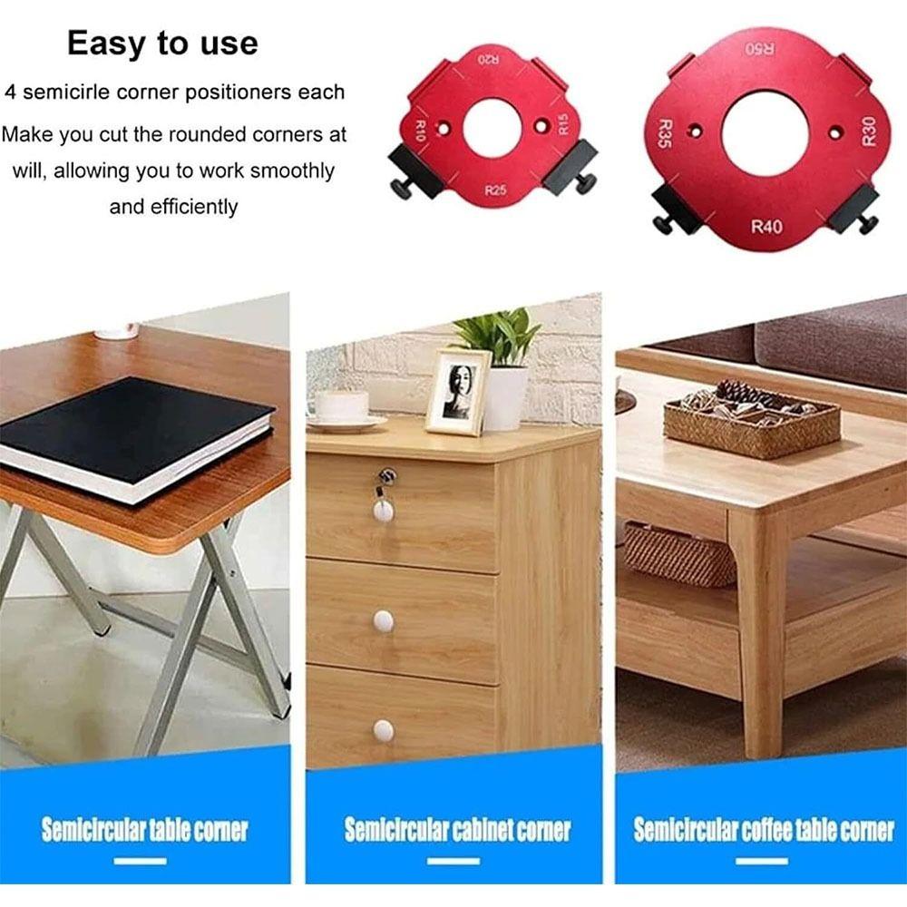 1/2Pcs Reusable Arc Angle Positioning Template Aluminum Alloy R10-R50 Radius Jig  Woodworking