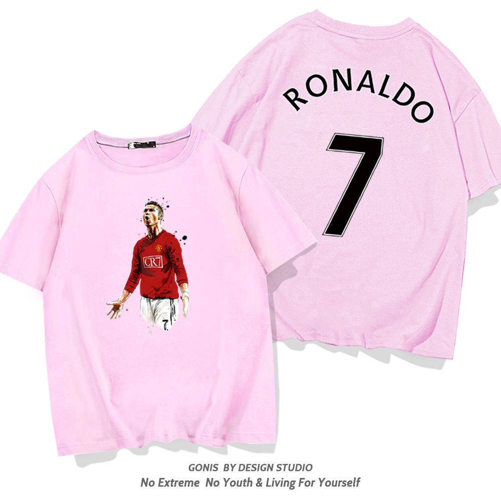C Ronaldo letní krátkorukávové pánské a dámské dresy krátkorukávová trička čistá bavlna kulatý výstřih basketbalové sportovní ležérní oblečení