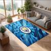 Manchester City Printed Flannel Area Rug Non Slip Soft Polyester Floor Carpet Indoor Decor Mat for Bedroom Living Room Sofa