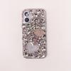 Luxury Fashion Crystal Pink Hardware Lollipop Pearl Heart Drop-Proof Phone Case with Crystal Lanyard, Suitable for iPhone 17 Pro Max / 16 Plus