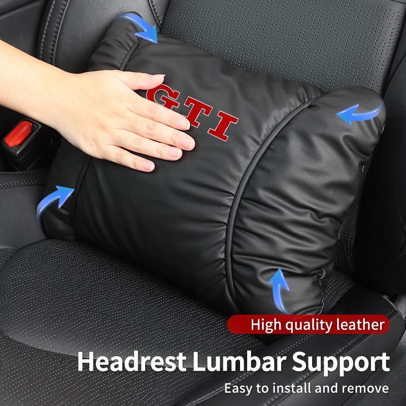 YNEPB1 Car Lumbar Back Support Headrest Neck Pillow Car Seat Cushion For Volkswagen VW GTI Passat Golf Tiguan Polo Scirocco Jetta