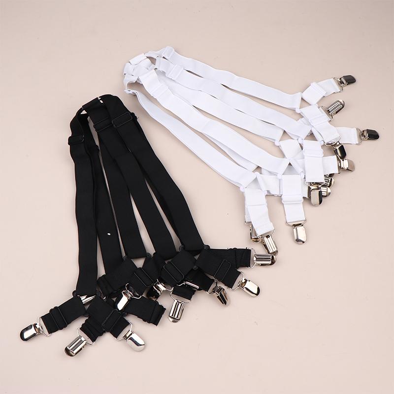 1/2/3Pcs Adjustable Elastic Bed Sheet Holder Mattress Clip Fasteners Cover Blankets Non-Slip Fixing Strap Grippers Black/White