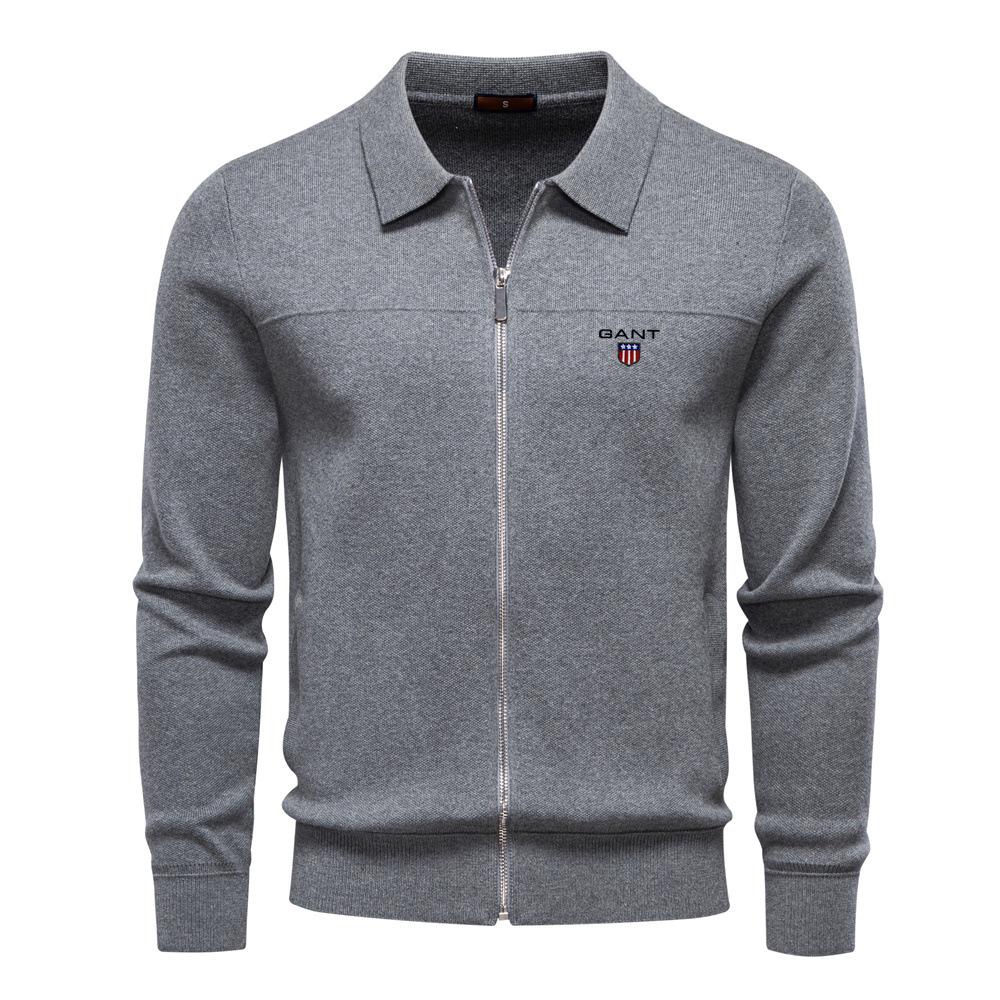 Gant 2025 Høst og Vinter Broderi Ny Herre Europeisk Størrelse Jakke Genser Cardigan Herre Glidelås Business Casual Jakke Herre