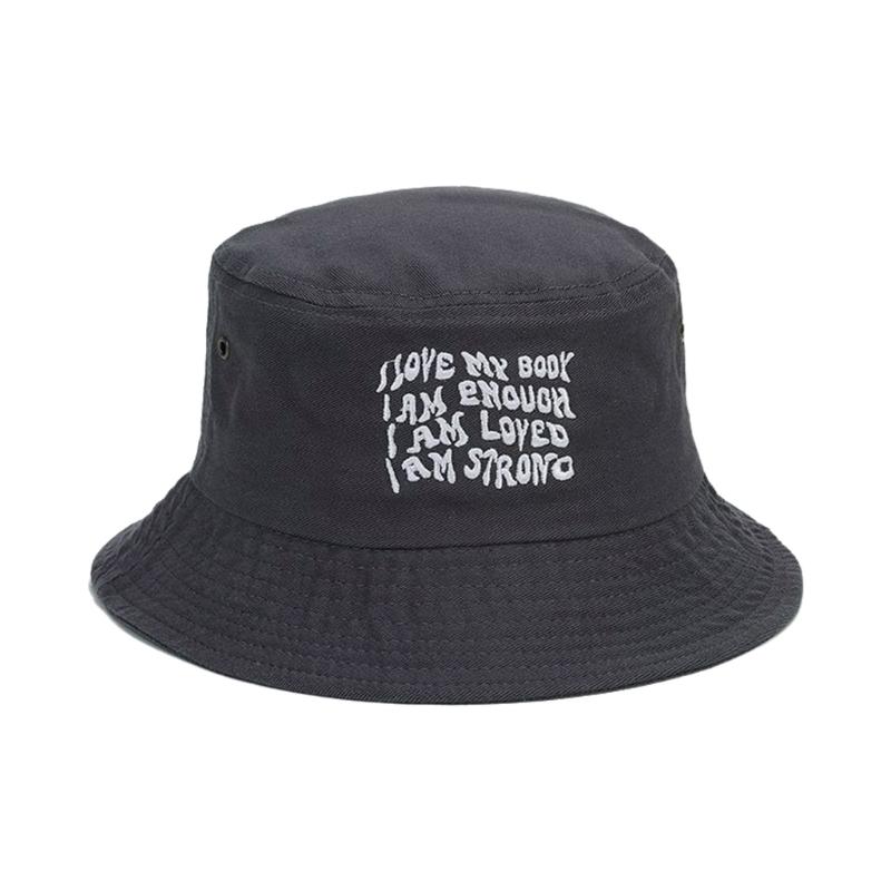 Embroidery Bucket Hat for Adult Outdoor Breathable Summer Spring Fisherman Hat