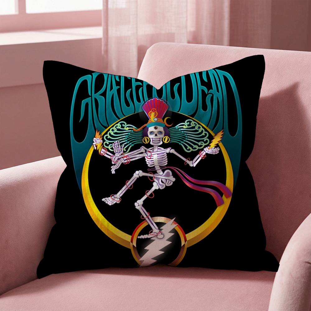 Grateful Dead Rock Band Cushion Cover Multi-Scene Pillow Cover for Home & Car - Reversible, Soft & Durable for Daily Use