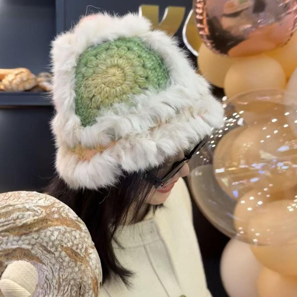 Flauschige Gestrickte Löwentanz-Mütze für Damen - Niedliches, Warmes Fell für Herbst & Winter