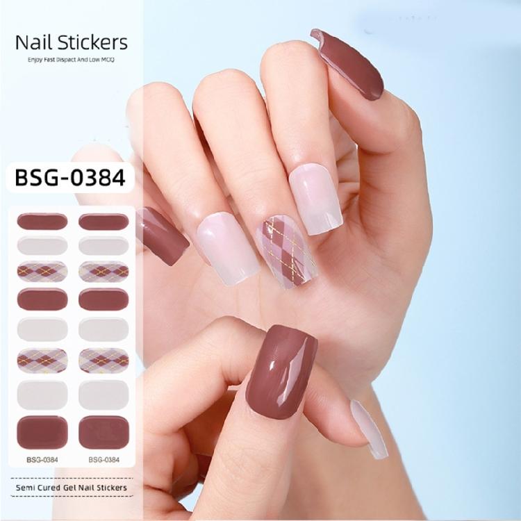 Self Adhesive Gel Nail Strips Nail Polish Stickers Nail Art Decals for Women