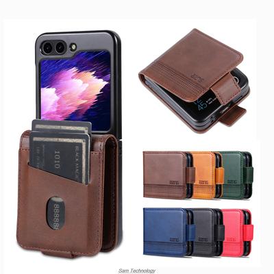 Deluxe-Hülle mit magnetischer Adsorption aus Leder für Samsung Galaxy Z Flip 6 / Z Flip6 Flip Cover Schutzhülle Fundas Coque