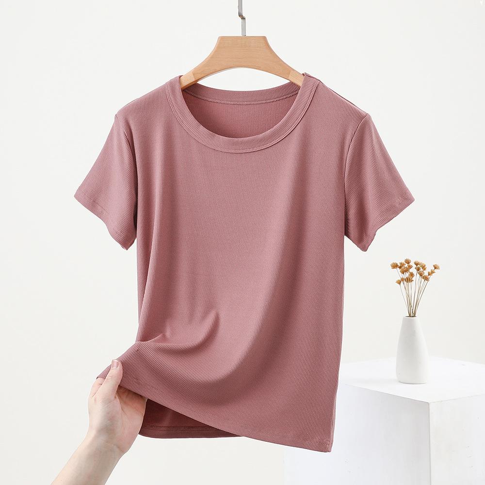 

Летняя хлопковая футболка с коротким рукавом и открытыми плечами для женщин, приталенная женская футболка, короткий тонкий модный топ, омолаживающий XXL розовый