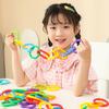 35/70PCS Multicolor Geometric Linking Chains Multi-function Chain Buckle Ring  Kids Toy