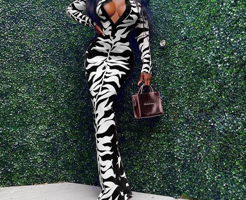 2025 Autumn/Winter Women's Bodycon Lapel Button-Down Printed Long Dress