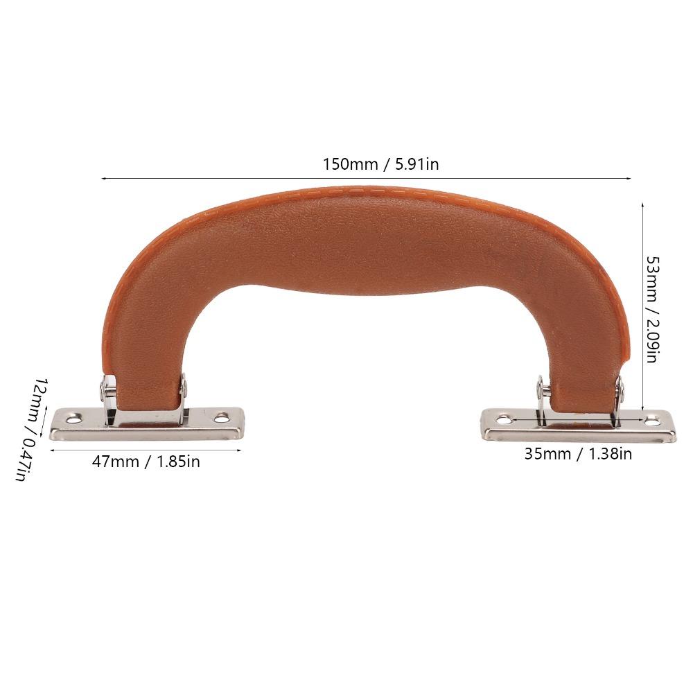 Vintage Suitcase Handle Sturdy Durable Black Trunk Pull Handle Imitation Leather Brownish Plastic Luggage Handles