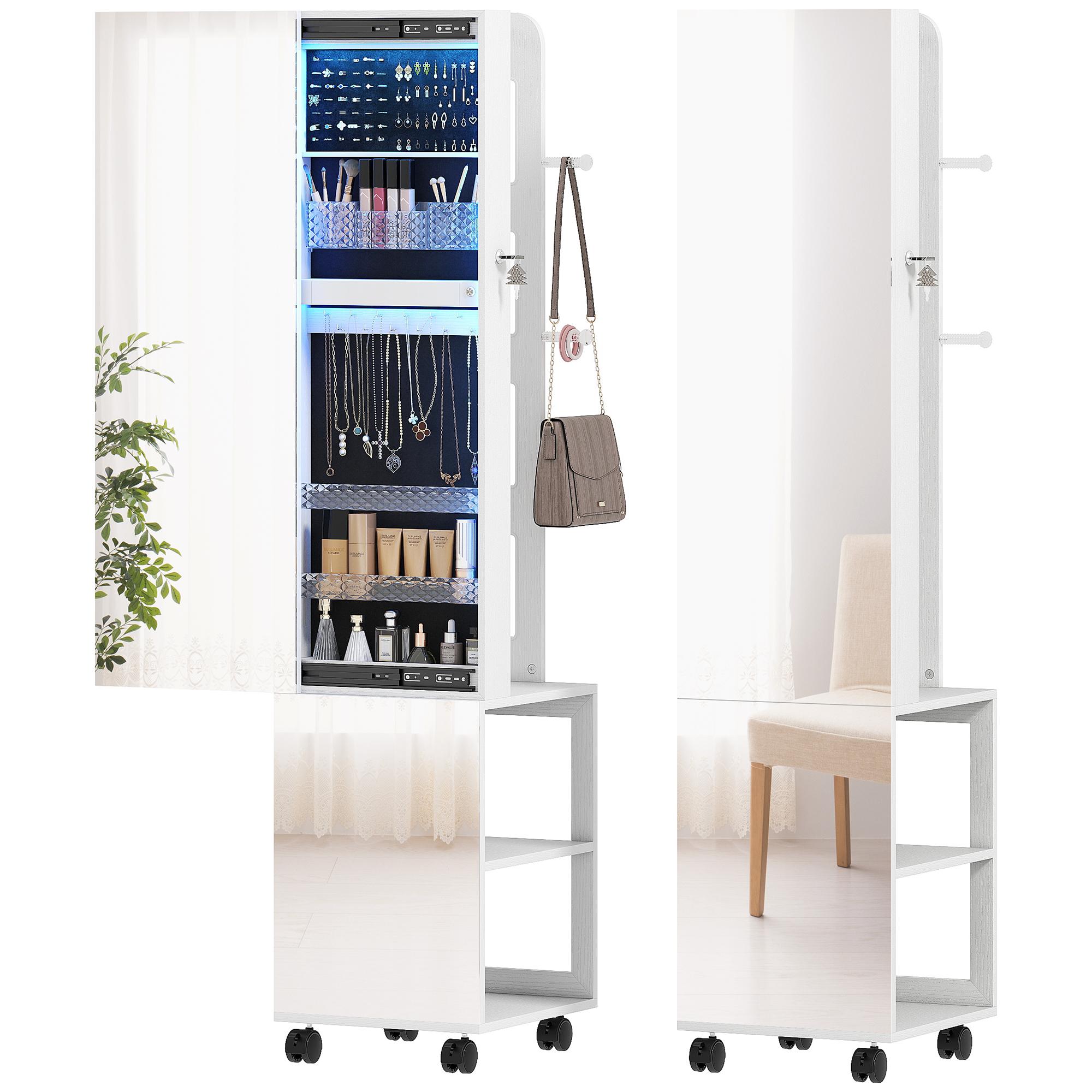 Jewelry cabinet, standing mirror cabinet rotating