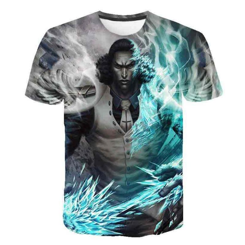 European and American Trendy New One Piece Rubber Man Luffy 3D Digital Printed Cartoon Cool Boy T-shirt