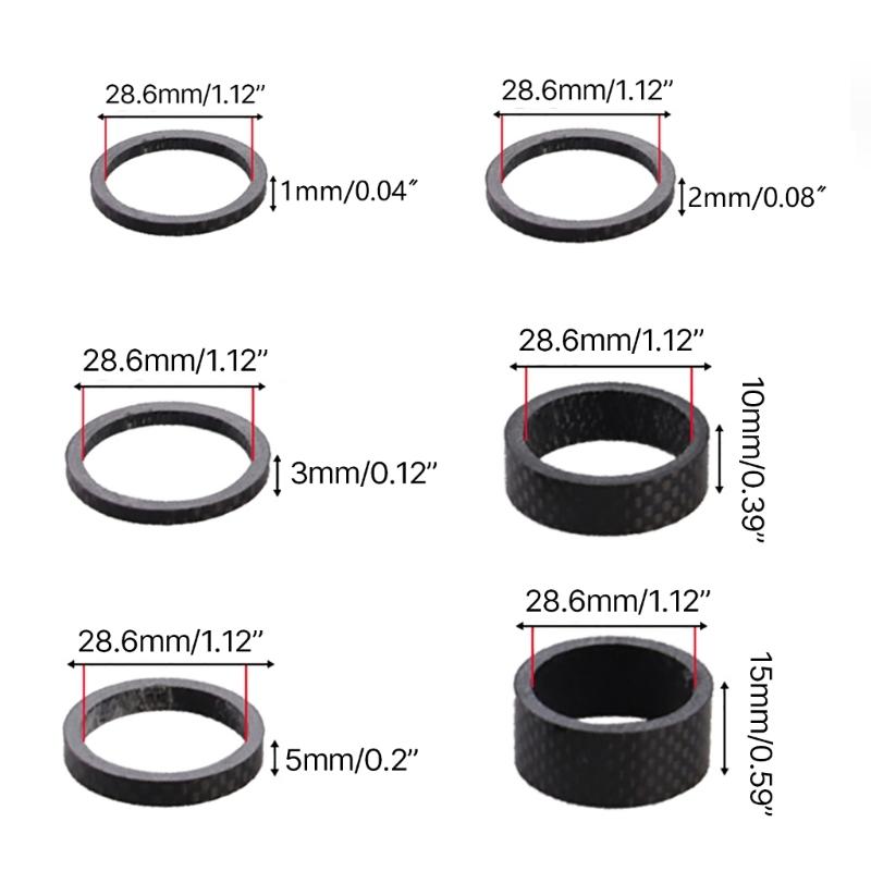 5Pcs Bicycles Headset Spacer Bike Front Stem Fork Washer for Mountain, Road Bike