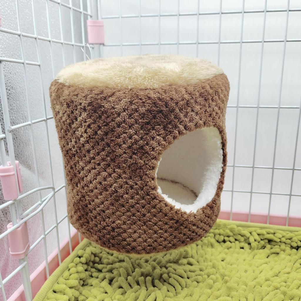 Small Pet 2 Tier Hammock Warm Plush Bed Cage Hideout Toy for Hamsters Chinchillas Squirrels Sleep Easy to Clean