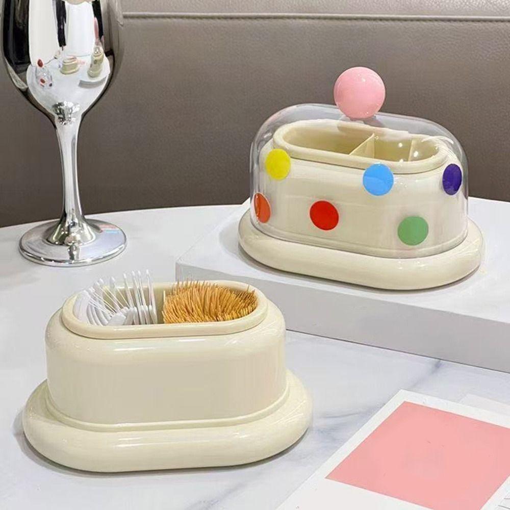 Staubdichte Dopamin Zahnstocherbox Doppelgitter Wattestäbchenröhrchen Zahnstocher Aufbewahrungsbox Wohnzimmer