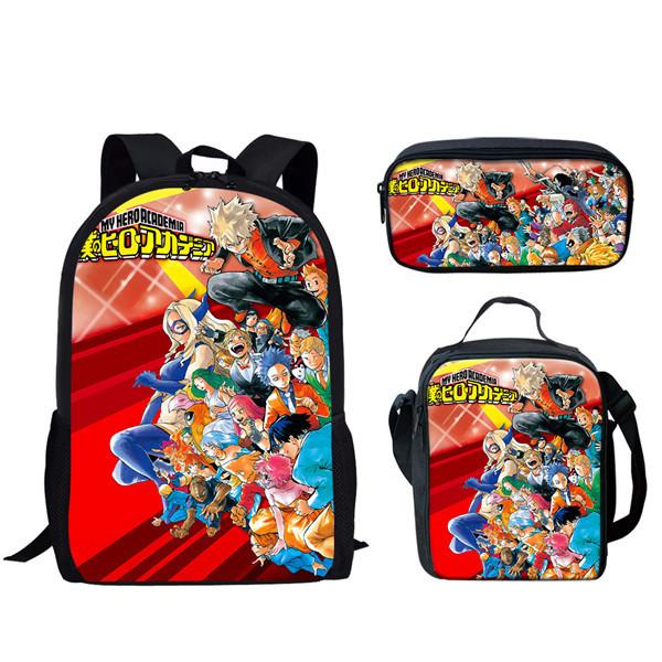 My Hero Academia Backpack Set With Large Capacity For Daily Use And Student Gear