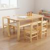 Hardwood Wood Kids Table and Chair Set Easy to Clean Kindergarten Classroom Table Wooden Craft Desk and Chair Set for Students