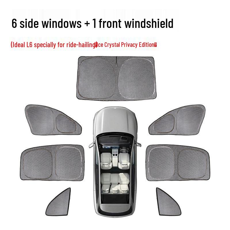 Ideal L6 Car Window Sunshade - Ice Crystal Design for Heat Insulation & Privacy