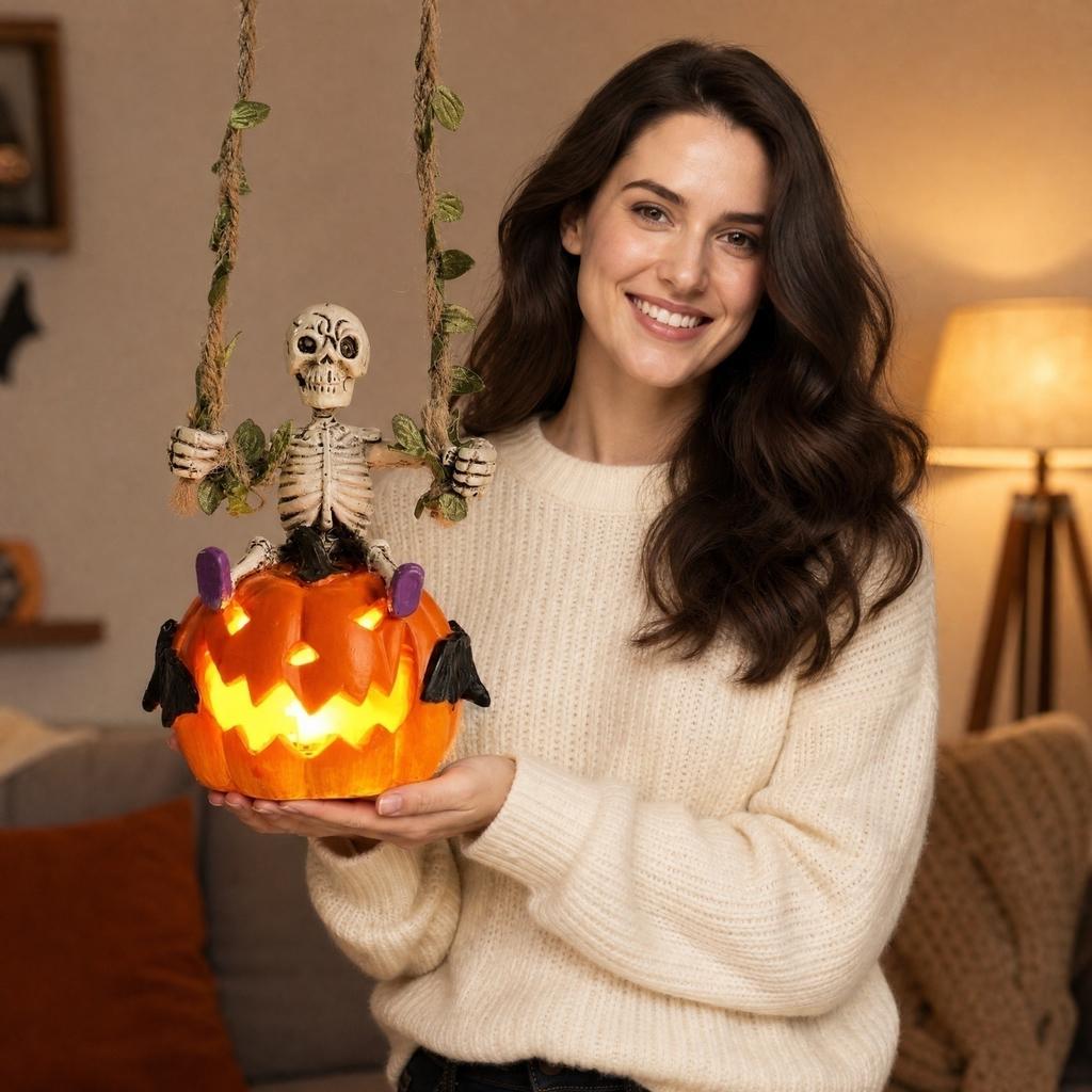 Glowing Halloween Pumpkin Decoration with Light for Party Decor