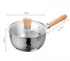 Yukihira Pan Stainless Steel Yukihira Saucepan with Lid Yukihira Pot with Hook Japanese Milk Pot Sauce Pot Cooking Pot