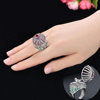 WWJ High Quality Geometry Bird Bridal Jewelry Cubic Zirconia Party Adjustable Ring