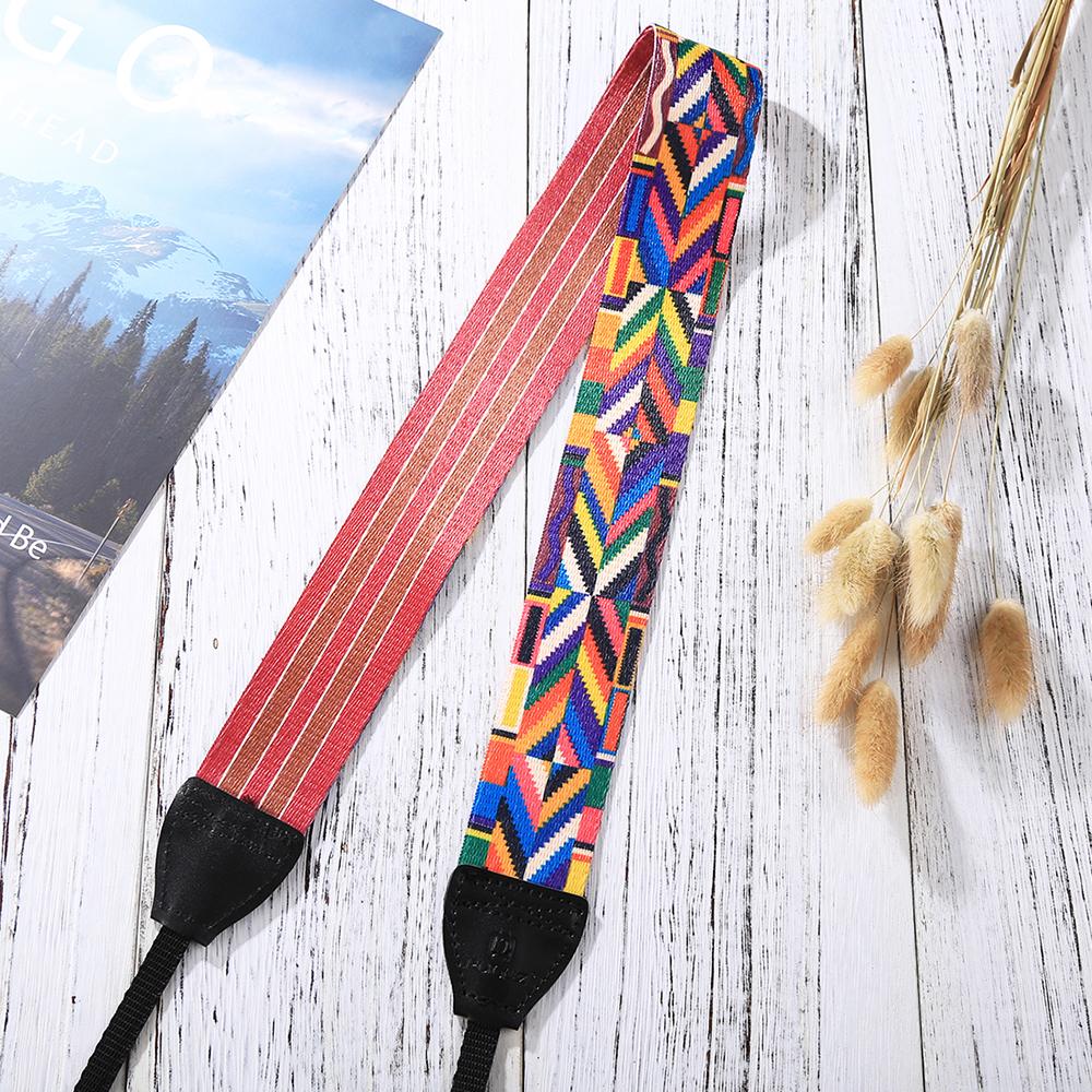 Retro Style Double Cotton Yard Colorful Pattern Shoulder Neck Strap Camera Strap Bags Wristband