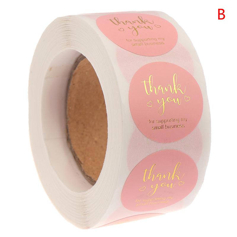 500 ks na roli nálepka s poděkováním Nálepka s pečetí Růžová nálepka s papírovou nálepkou