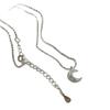 Su Chuang S925 Sterling Silver Moon Pendant Necklace - Korean Cool Style, Exquisite Versatile Clavicle Chain for Girls