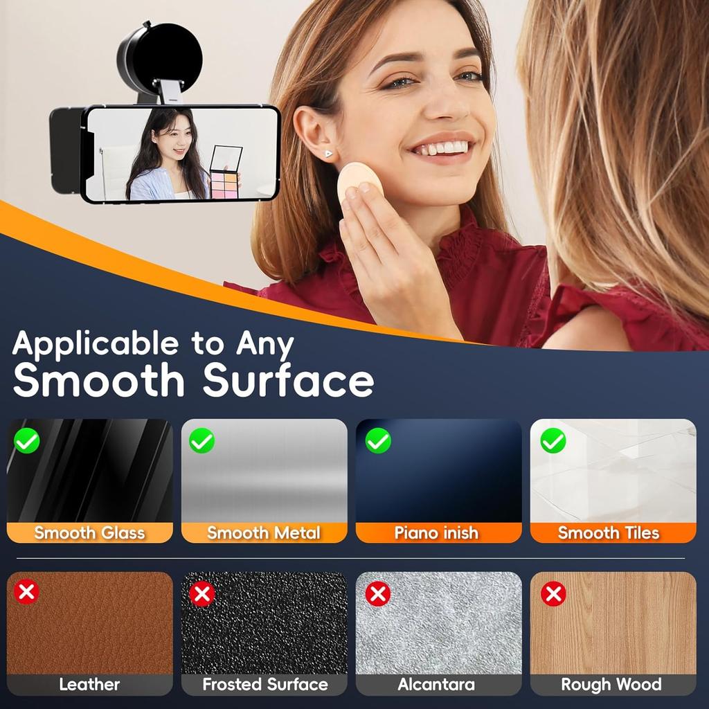 Super Strong N52 Magnetic Phone Holder Upgraded ABS 360° Rotatable And Foldable Design with a Vacuum Suction Cup - Perfect