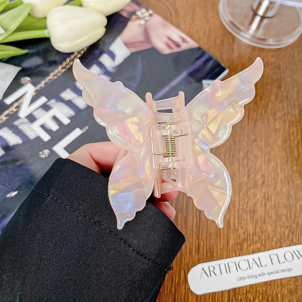 Iridescent Mermaid Shark Clip: Large Korean Acetate Hair Claw for Women's Updo