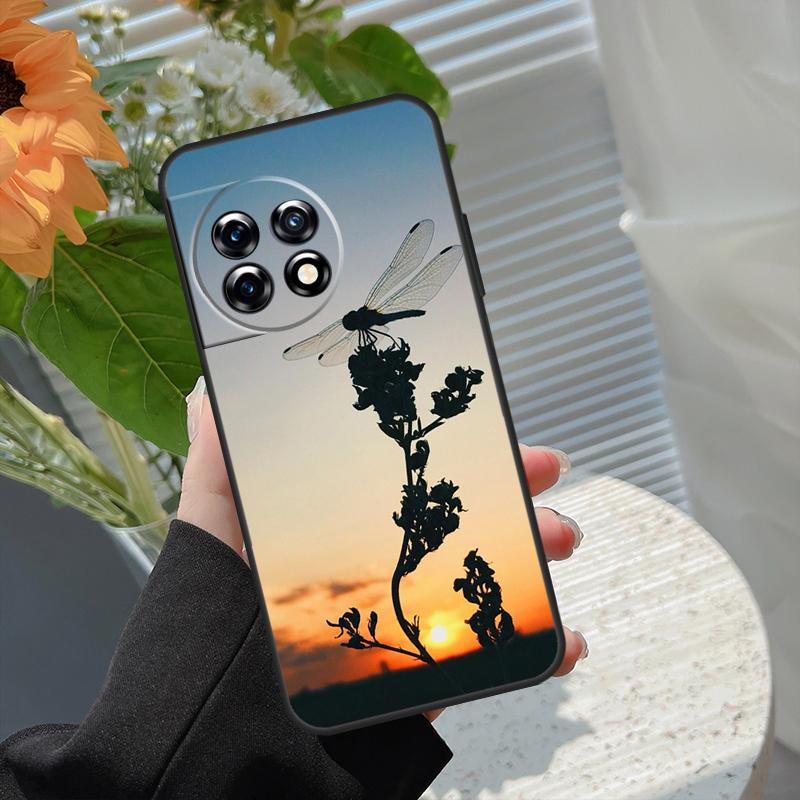 Luxury Dragonfly Case For OnePlus 10 Pro 15 13 12 11 13T 15R 13R 10R 10T 8T Nord CE 5 4 2 3 Lite N20 N30 Cover