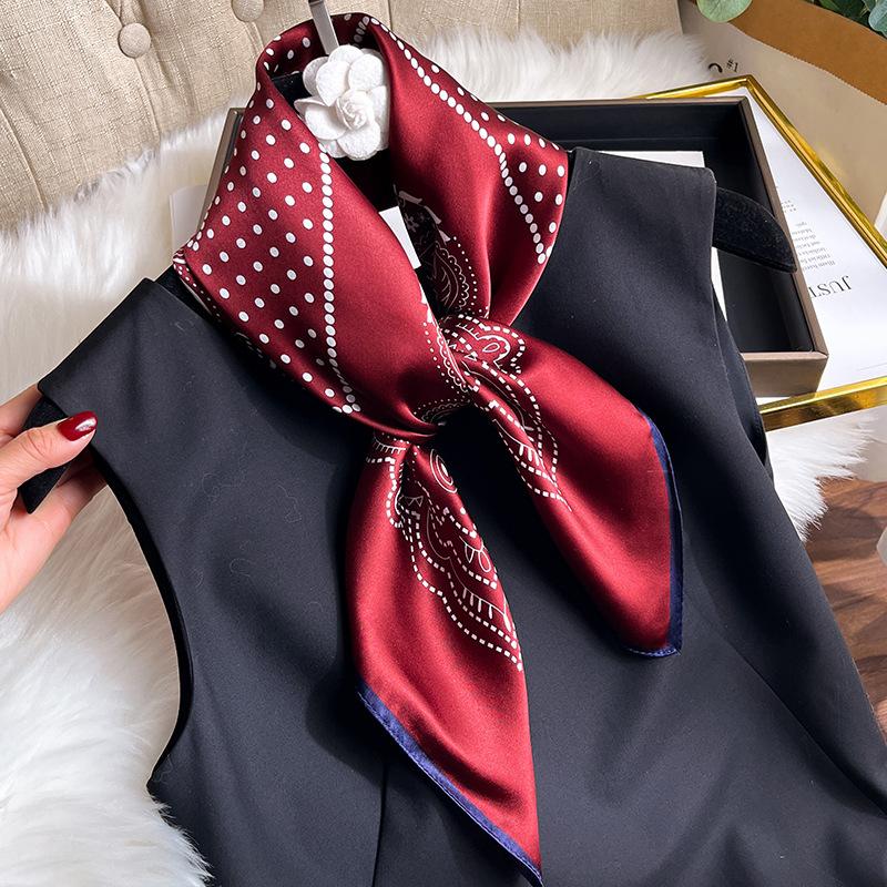 Echter Seidenschal Für Damen Gepunktete Schals Wickeltücher Foulards Schals Pashmina Weiblicher Hijab Bandana Bufanda Poncho Quadratisches Taschentuch