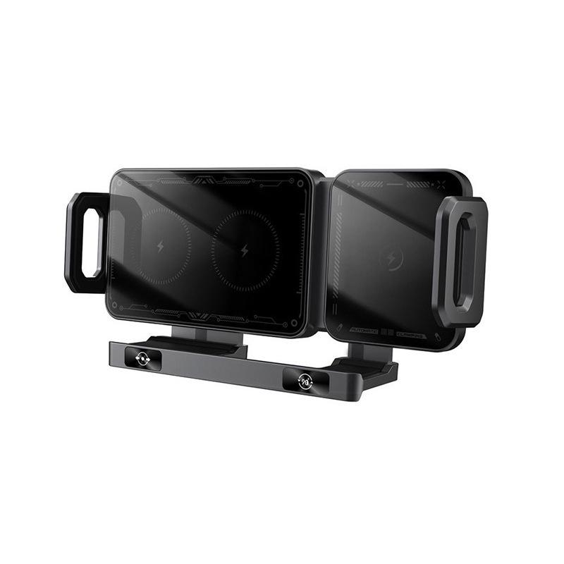 Foldable Wireless Car Charger & Rotating Phone Holder with Electric Induction
