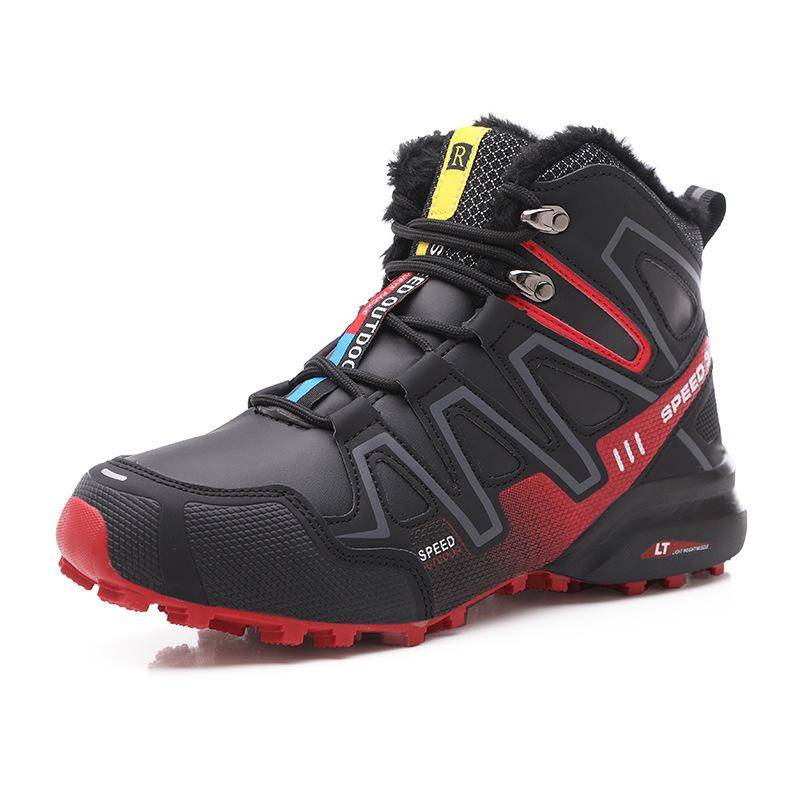 Cross-border New Winter Outdoor Snow Boots High-top Hairy Warm Off-road Non-slip Thickened Lightweight Mountaineering Men's Cotton Shoes