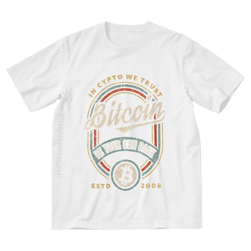 Vintage Bitcoin In Crypto We Trust T Shirt Men Men Fashion T Shirts Emo Clothes BTC Tshirts Gothic Anime Clothes Alternative
