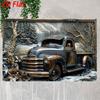 Vintage Pickup Truck Metal Wall Art Retro Home Decor Tin Sign