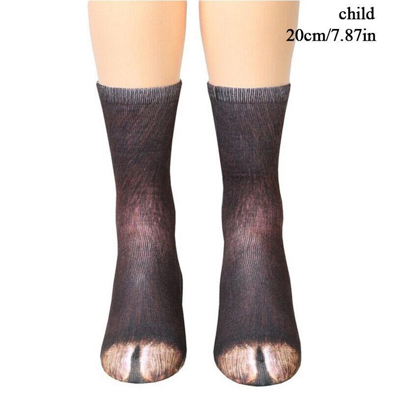 

Смішні унісекс, еластичні шкарпетки для дорослих, дітей, тварини, лапи, ноги, екіпаж, 3D-принт, шкарпетки для ніг Великобританія child donkey