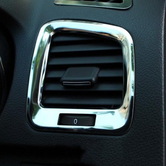 For Buick Regal 2009-2017 Silver Steel Console AC L&R Air Outlet Vent Trim 2PCS